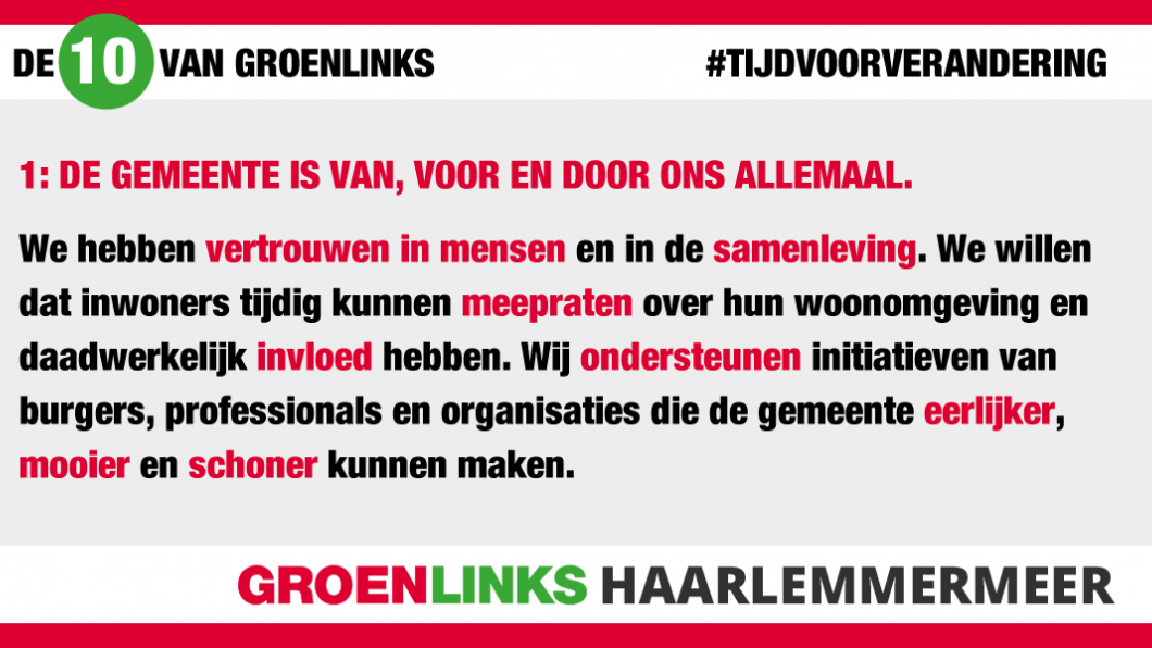 De gemeente is van, voor en door ons allemaal